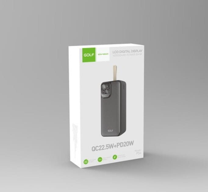 Универсальная мобильная батарея Golf P54 40000mah Black