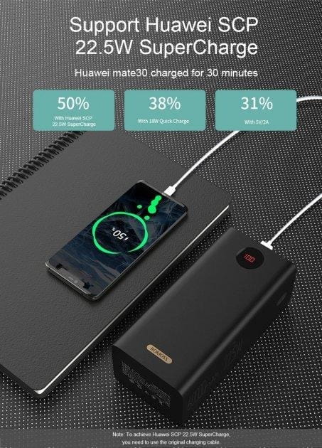 Універсальна мобільна батарея Romoss PEA60 60000mah Black (PEA60-152-2142)