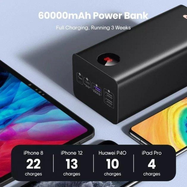 Универсальная мобильная батарея Romoss 60000mah PEA60 Black (PEA60-152-2142)