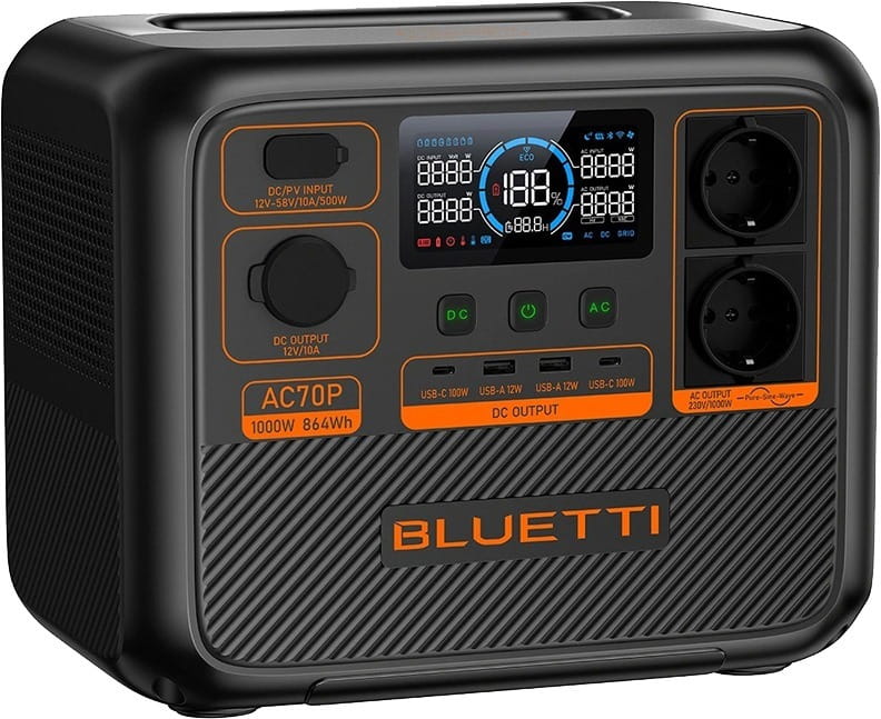 Зарядная станция Bluetti AC70P, 864Wh, 1000W, LiFePO4