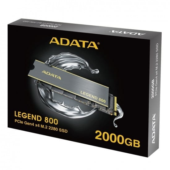 Накопитель SSD 2TB A-Data Legend 800 M.2 2280 PCIe Gen 4x4 3D NAND (ALEG-800-2000GCS)