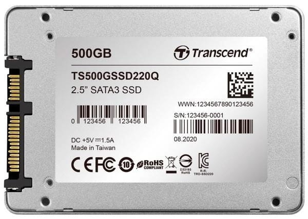 Накопичувач SSD 500GB Transcend SSD220Q SATAIII QLC (TS500GSSD220Q)