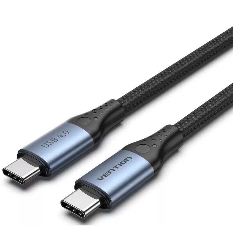 Кабель Vention USB-C - USB-C (M/M), 1 м, Black/Blue (TAVHF)