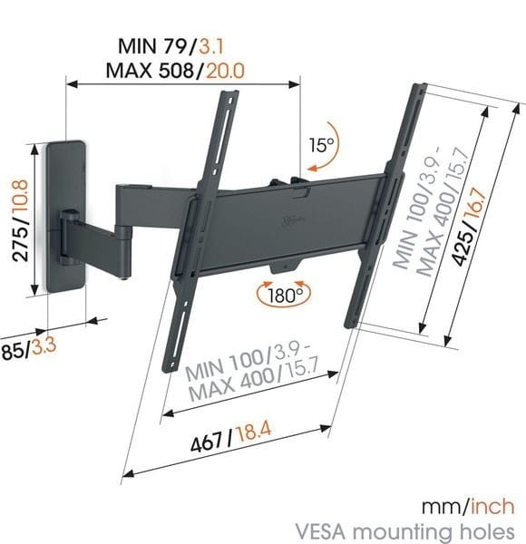 Кронштейн Vogels TVM 1443 Black (VESA400х400)