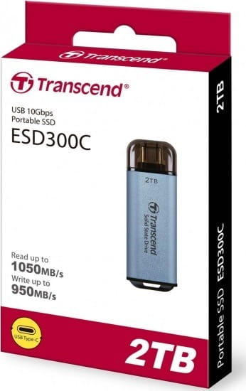 Накопитель внешний SSD USB 3.1 Gen 2 Type-C 2.0TB Transcend ESD300 Blue (TS2TESD300C)