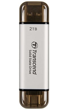 Накопичувач зовнішній SSD USB Type-A/Type-C 2.0ТB Transcend ESD310S Silver (TS2TESD310S)