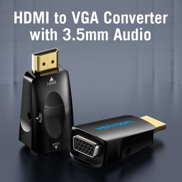 Адаптер Vention HDMI - VGA+3.5 мм (M/F), Black (AIDB0)