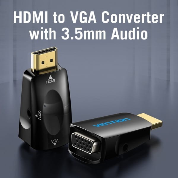 Адаптер Vention HDMI - VGA-3.5мм (M/F), Black (AIDB0)