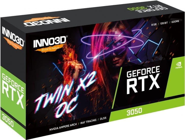 Вiдеокарта GF RTX 3050 8GB GDDR6 Twin X2 OC V2 Inno3D (N30502-08D6X-1711VA41)