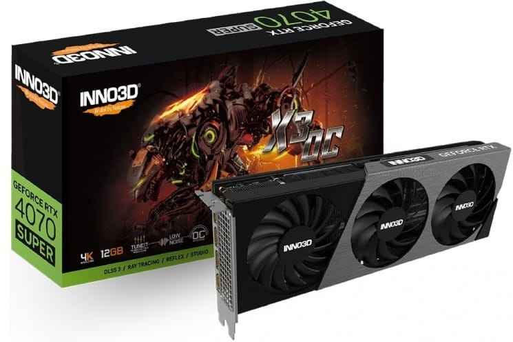 Видеокарта GF RTX 4070 Super 12GB GDDR6X X3 OC Inno3D (N407S3-126XX-186162L)