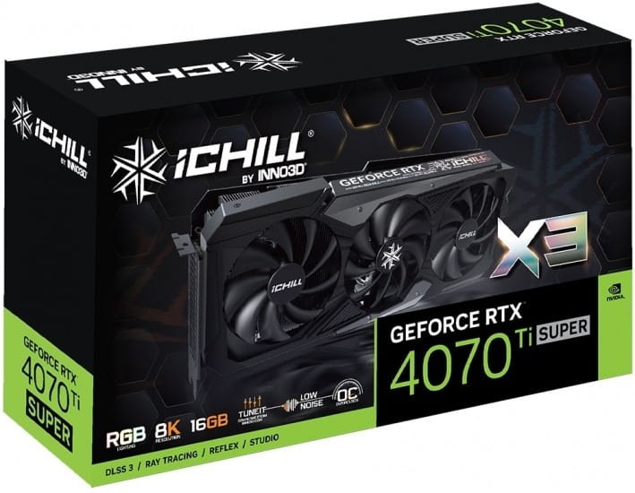 Видеокарта GF RTX 4070 Ti Super 16GB GDDR6X iChill X3 Inno3D (C407TS3-166XX-186148H)