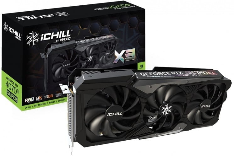 Відеокарта GF RTX 4070 Ti Super 16GB GDDR6X iChill X3 Inno3D (C407TS3-166XX-186148H)