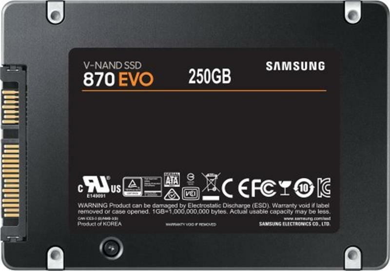 Накопитель SSD  250GB Samsung 870 EVO 2.5" SATAIII MLC (MZ-77E250B/EU)