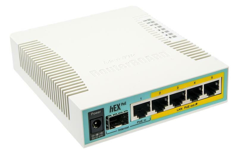 Маршрутизатор MikroTik RouterBOARD RB960PGS hEX PoE (800MHz/128Mb, 1xUSB, 5х1000Мбит, Passive PoE)