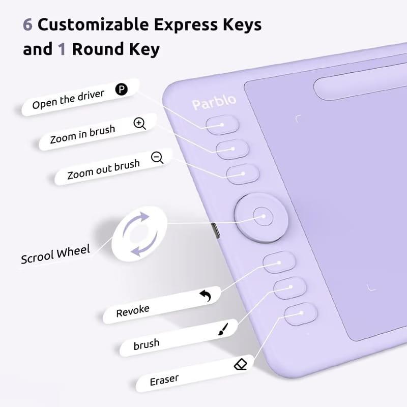 Графический планшет Parblo Intangbo S Purple