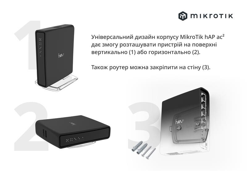 Беспроводной маршрутизатор Mikrotik hAP AC2 (RBD52G-5HACD2HND-TC)