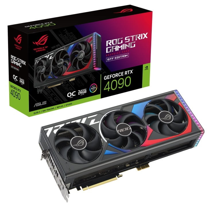 Видеокарта GF RTX 4090 24GB GDDR6X ROG Strix Gaming BTF OC Asus (ROG-STRIX-RTX4090-O24G-BTF-GAMING)