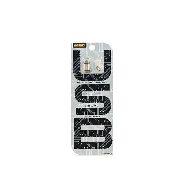 Адаптер Remax RA-USB2 Visual microUSB-Lightning Gold (6954851289814)