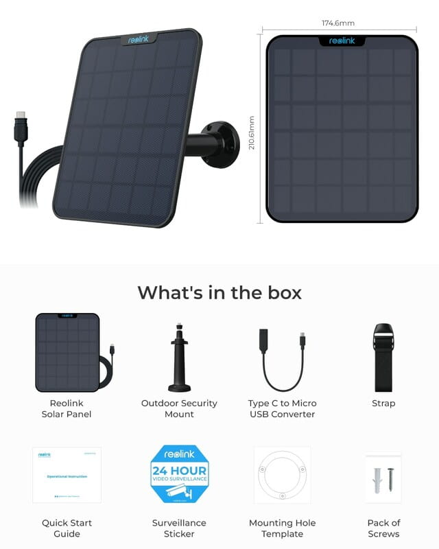 Сонячна панель Reolink Solar Panel 2 Black