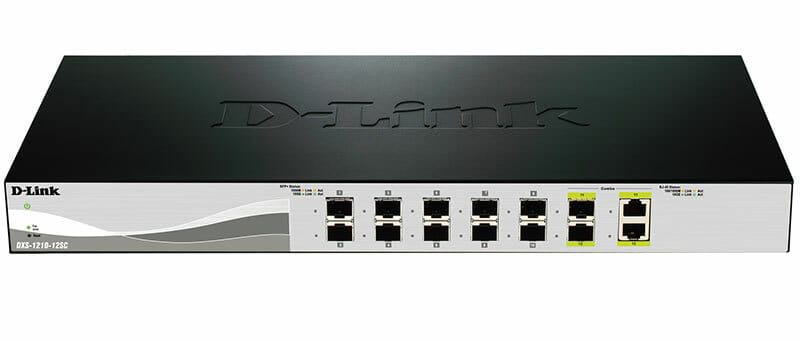 Комутатор D-Link DXS-1210-12SC (10x10G SFP+, 2x10GBaseT/10G SFP+, L3)