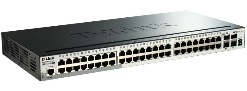 Комутатор D-Link DGS-1510-52X (48x1GE, 4xSFP+, стекований, SmartPro)