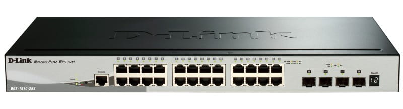 Комутатор D-Link DGS-1510-28X (24x1GE, 4xSFP+, стекований, SmartPro)