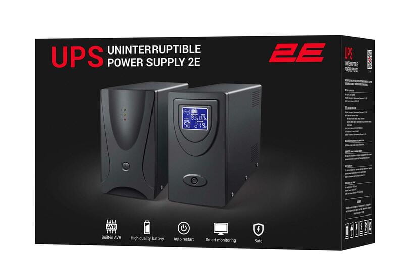 ИБП 2E ED2000, 2000VA/1200W,LED, 2xSchuko (2E-ED2000)