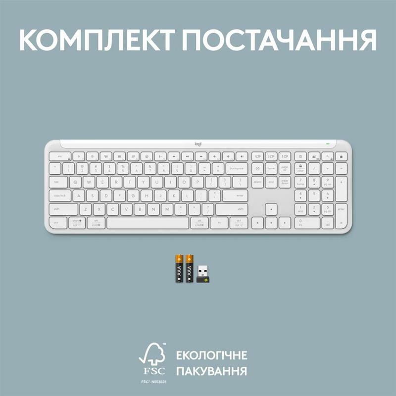 Клавиатура беспроводная Logitech Signature Slim K950 US OffWhite USB (920-012466)