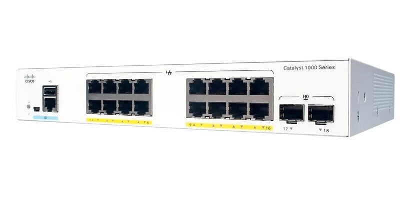 Комутатор Cisco Catalyst C1000-16T-2G-L (16хGE, 2xGE SFP, USB, керований)