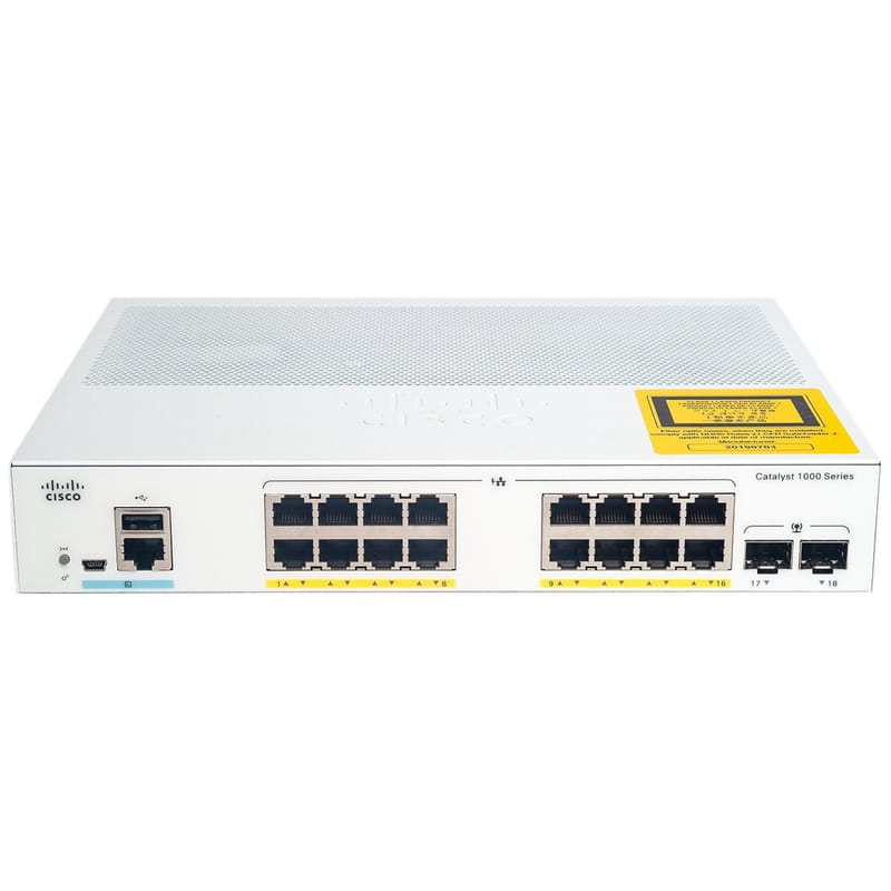 Коммутатор Cisco Catalyst C1000-16T-2G-L (16хGE, 2xGE SFP, USB, управляемый)