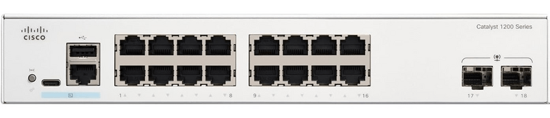 Коммутатор Cisco Catalyst C1200-16T-2G (16хGE, 2xGE SFP, USB, управляемый)