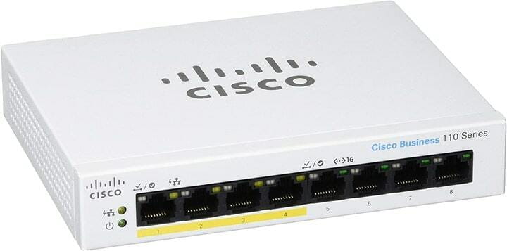 Комутатор Cisco Business 110 CBS110-8PP-D-EU (4хGE, 4хGE PoE, 32 Вт, некерований)