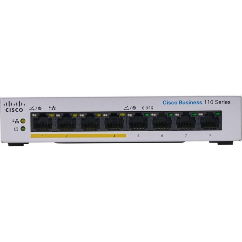 Комутатор Cisco Business 110 CBS110-8PP-D-EU (4хGE, 4хGE PoE, 32 Вт, некерований)