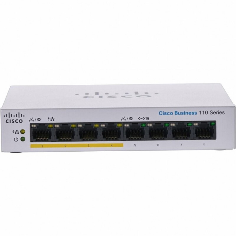 Комутатор Cisco Business 110 CBS110-8PP-D-EU (4хGE, 4хGE PoE, 32 Вт, некерований)