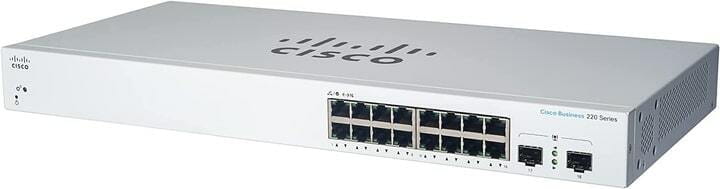 Коммутатор Cisco Business CBS220-16P-2G-EU (16xGE PoE, 2xSFP, 130 Вт, Smart)