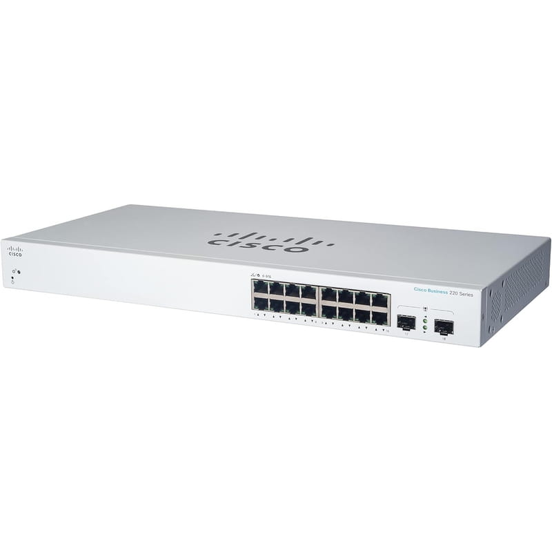 Комутатор Cisco Business CBS220-16P-2G-EU (16xGE PoE, 2xSFP, 130 Вт, Smart)