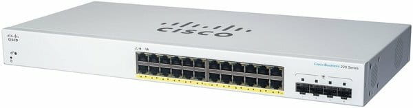 Коммутатор Cisco Business CBS220-24T-4G-EU (24xGE, 4xSFP, Smart)