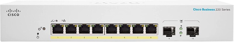 Комутатор Cisco Business CBS220-8P-E-2G-EU (8xGE PoE, 2xSFP, 65 Вт, Smart)