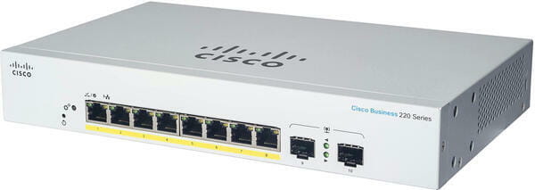 Коммутатор Cisco Business CBS220-8P-E-2G-EU (8xGE PoE, 2xSFP, 65 Вт, Smart)