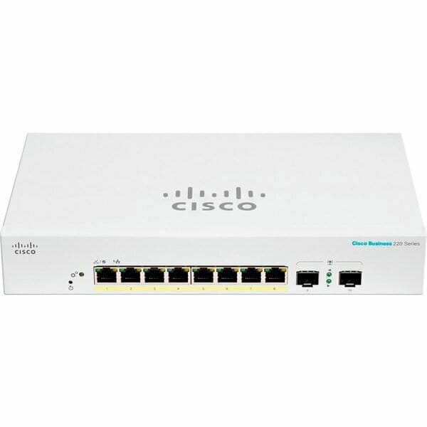 Коммутатор Cisco Business CBS220-8P-E-2G-EU (8xGE PoE, 2xSFP, 65 Вт, Smart)