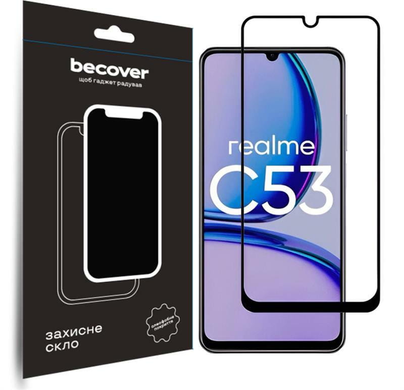 Захисне скло BeCover для Realme C53 Black (710105)