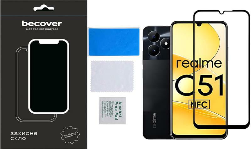 Захисне скло BeCover для Realme C51 Black (710301)