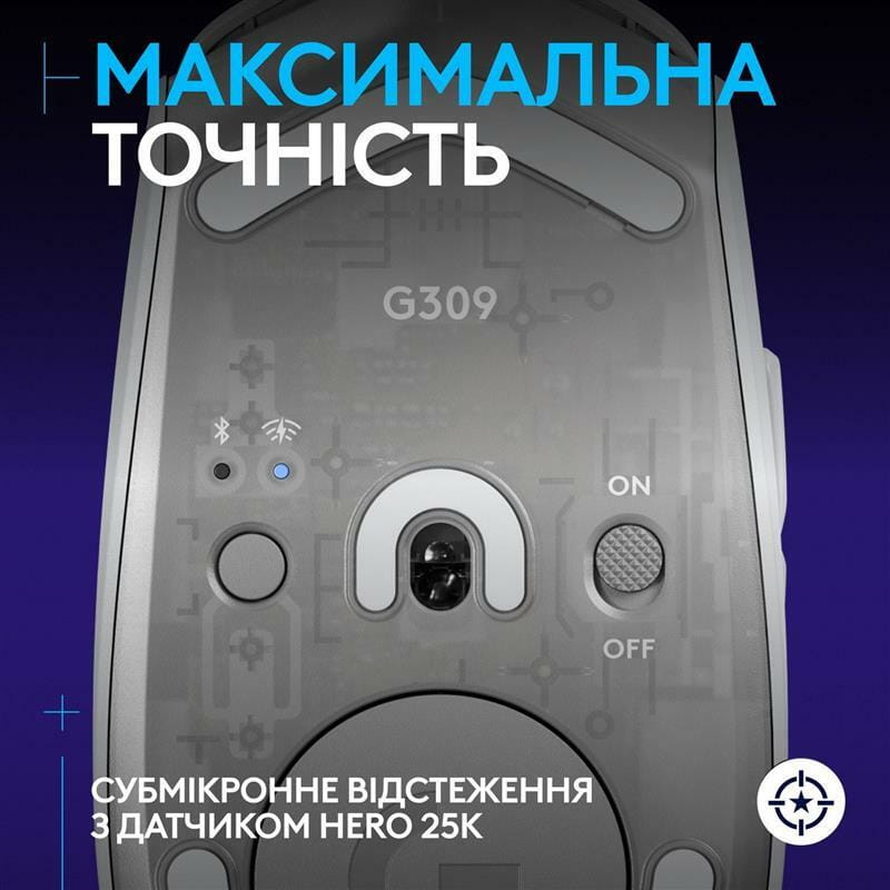 Миша бездротова Logitech G309 White (910-007207)