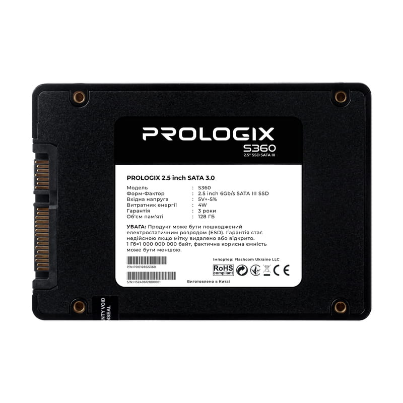 Накопичувач SSD  128GB Prologix S360 2.5" SATAIII TLC (PRO128GS360)