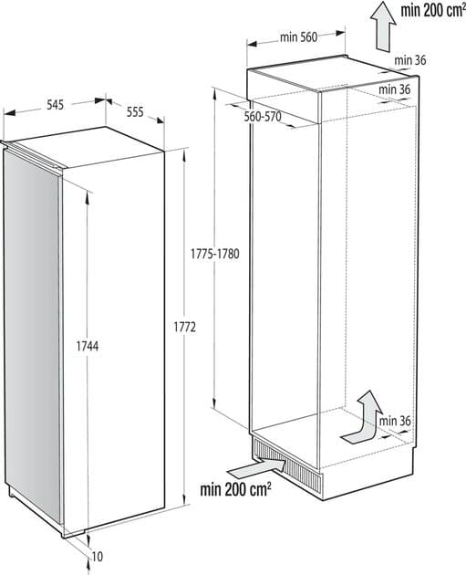 Вбудований холодильник Gorenje RI518EA1