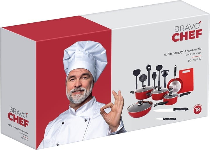 Набор посуды Bravo Chef 18 предметов (BC-6102-18)