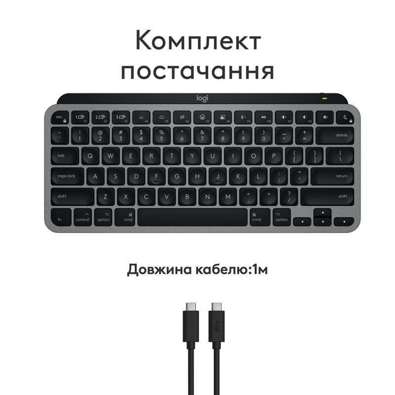 Клавиатура беспроводная Logitech MX Keys Mini for Mac Minimalist Wireless Illuminated Space Gray (920-012652)