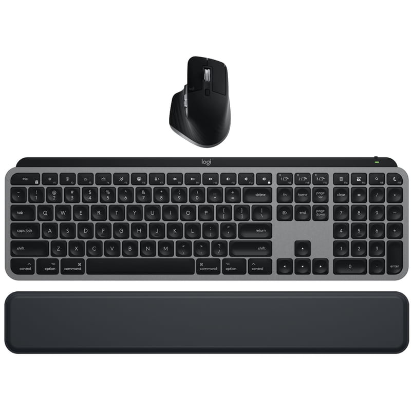 Комплект (клавиатура, мышь) беспроводной Logitech MX Keys S Combo for Mac Space Grey (920-012845)