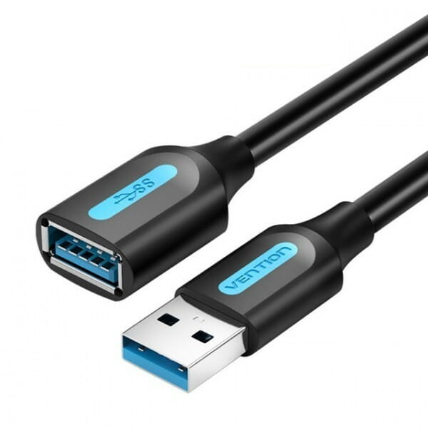 Удлинитель Vention USB - USB V 3.0 (M/F), 1 м, Black (CBHBF)