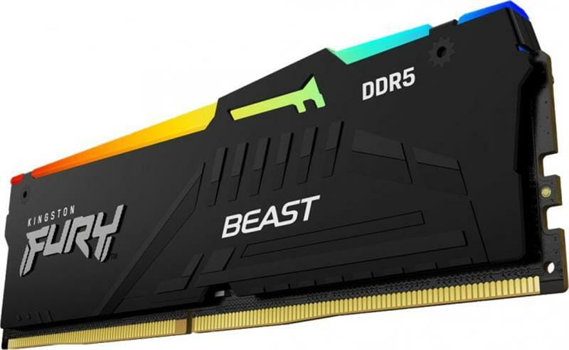 Модуль пам`яті DDR5 16GB/6400 Kingston Fury Beast RGB Black (KF564C32BBA-16)